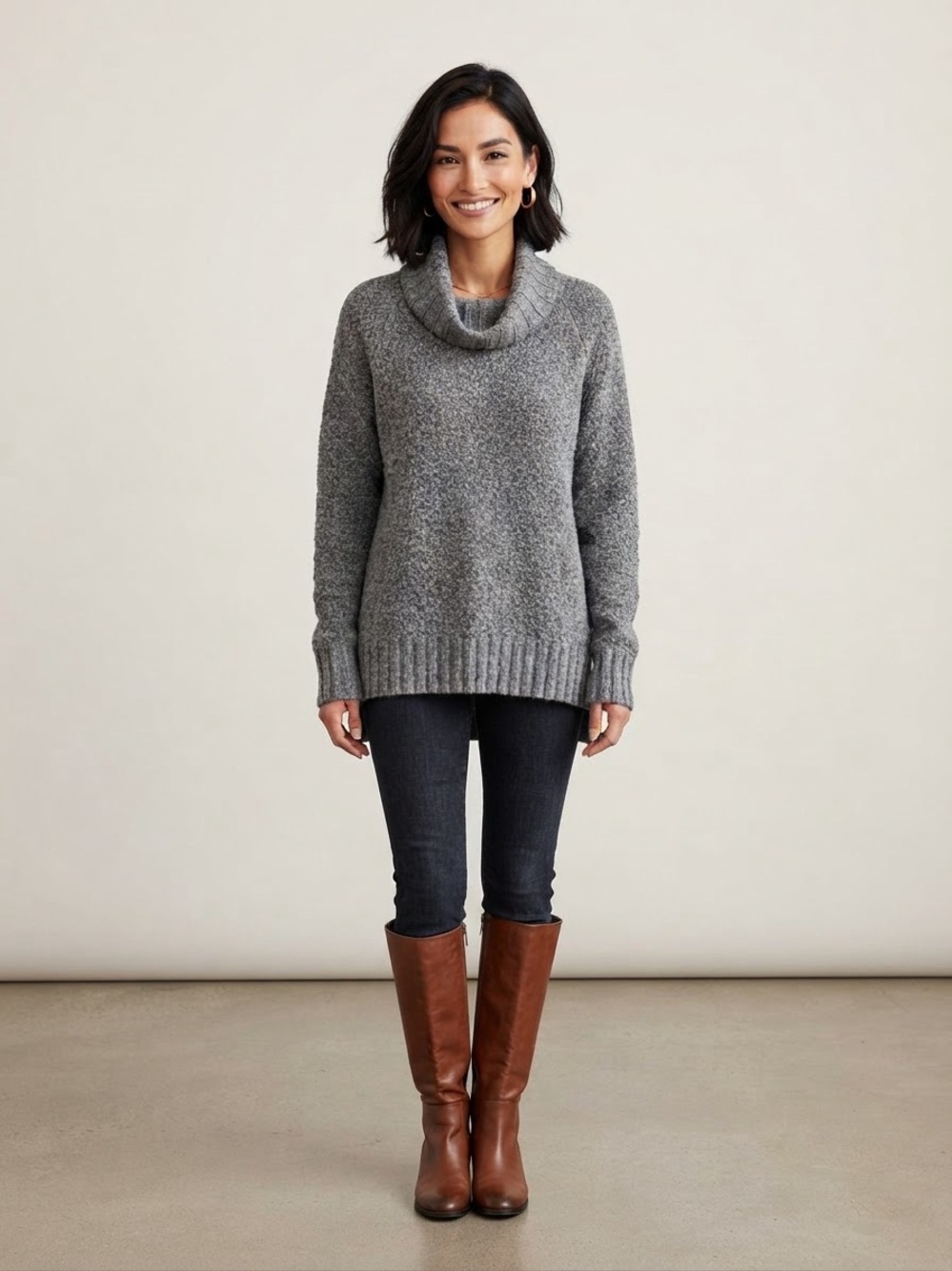 Patagonia Grey Cowl Neck Pullover Sweater
